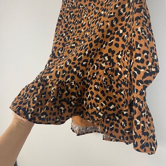 Rails Maci Linen Blend Ruffle Trim Wrap Mini Skirt - Picture 9 of 9